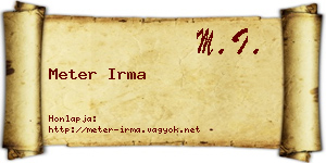 Meter Irma névjegykártya