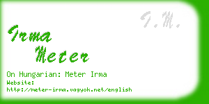 irma meter business card